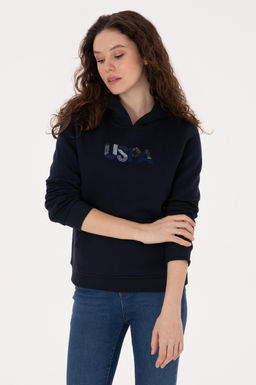 Kad_n Lacivert Kap__onlu Basic Sweatshirt - U.s. polo assn фото 3