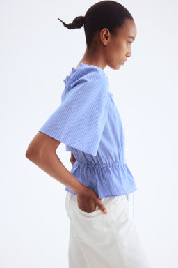 Blusa de algod?n con ribetes de volante - H&m фото 5