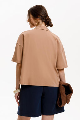 ЕВТ 3280/охра коричневая рубашка жен