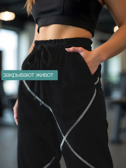 Спортивные женские брюки, черные, bp.155.001 - Profit фото 13