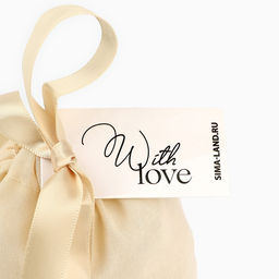 Цена за 5 шт. Мешочек подарочный из хлопка С любовью, 10?12 см 1.5 см