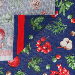 Салфетка хозяйственная 50х60см Зимнее чудо, вафельное полотно, хлопок 100%, плотность 245г/м2, без упаковки, Домашняя мода (Россия)  фото 2