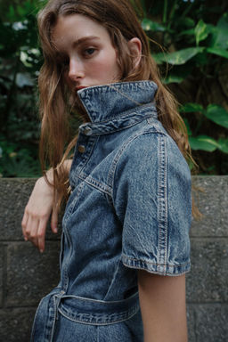 VESTIDO Z1975 MINI DENIM CINTUR?N / Azul - Zara фото 4