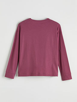 Bisiklet Yaka Bask?l? Kad?n Pijama ?st?