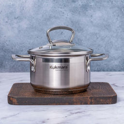 Кастрюля из нержавеющей стали Orion 1л, д14см, h14,5см, s0,05см, дно д12см s0,8мм, стеклянная крышка с пароотводом, мерная шкала (Россия) Подходит для всех видов плит, включая индукционную. - Домашняя мода фото 2