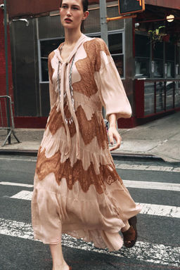 LACE COMBINATION TIE DRESS - Zara фото 3