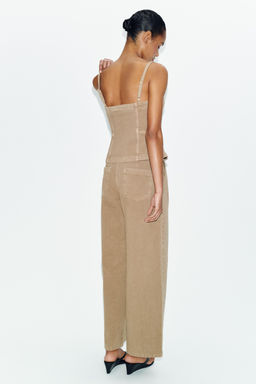 TOP Z1975 DENIM TIRANTES / Camel claro - Zara фото 5
