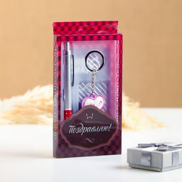 Цена за 5 шт. Набор подарочный 2в1 (ручка, брелок сердечко) микс