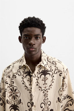 TEXTURED SHIRT WITH PRINT - Zara фото 5