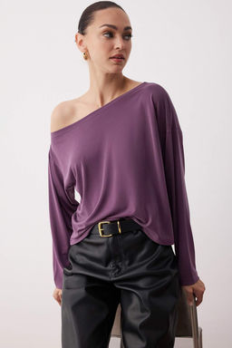 More Sustainable Murdum Modall? Kay?k Yaka Relaxed/Rahat Kesim Orme Bluz TWOAW25BZ00282