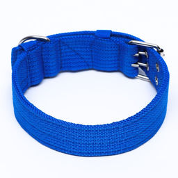 Ошейник четырехслойный, 64 х 4 см, ОШ 50-58 см, полиэстер, синий - Пижон фото 2