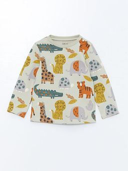 Beli Lastikli Bask?l? K?z Bebek Pijama ?st