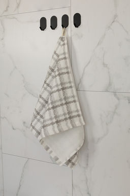 Полотенце кухонное 34х70 белый/серый хлопок