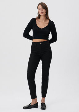 Cindy 90lar Siyah Jean Pantolon