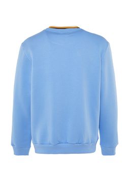 Синяя мужская рубашка стандартного кроя с воротником и аппликацией, семейная комбинация, мягкая пушистая толстовка TMNAW23SW00160