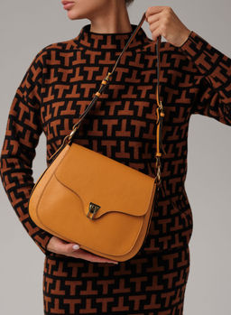 Кожаная сумка Azaro 30778 оранжевая тыква