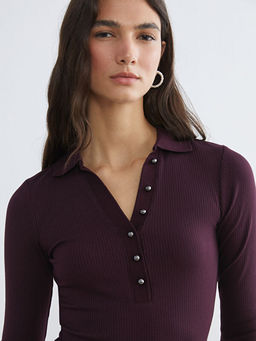 Polo Yaka Modal Kar???ml? Kad?n Ti??rt