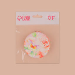 Цена за 2 шт. Зеркало складное «Цветочки», d = 7,5 см, с увеличением, искусственная кожа, рисунок МИКС