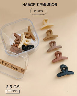 Набор крабиков для волос в боксе (10 шт)