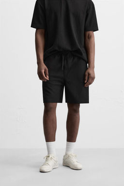 TEXTURED JOGGER BERMUDA SHORTS - Zara фото 18