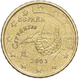 Монета 10 евроцентов 2003 года Испания