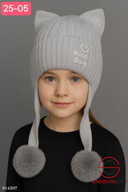 Шапка для девочки на синтепоне - Bruno фото 4