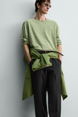 CAMISETA JACQUARD RAYAS LIMITED EDITION / Verde - Zara фото 5