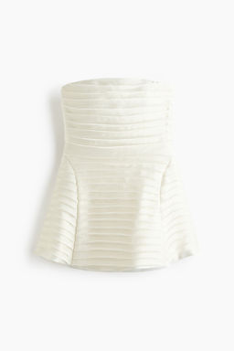 Vestido bandeau con ribetes de volante