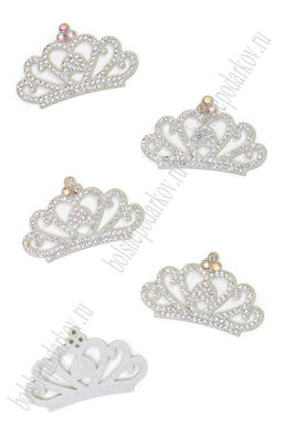 Патчи из фетра со стразами "Корона" 5,2*3,2 см (10 шт) SF-7699