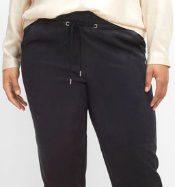 Брюки под замшу, черные - Sheego фото 8