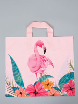 Цена за 50 шт. Пакет с петлевой ручкой "Фламинго" 35 х 30 х 8, см, 60 мкм