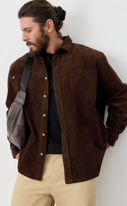 Рубашка вельвет F221-0470 brown - Fine joyce фото 3