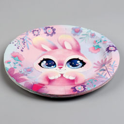 Цена за 10 шт. Тарелка бумажная Зайка, 18 см - Страна карнавалия фото 3