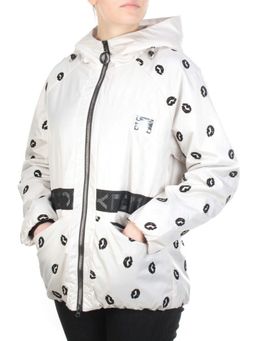 ZW-2166-C WHITE Куртка демисезонная женская BLACK LEOPARD (100 гр.синтепона)
