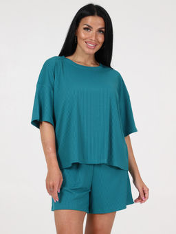 012 ЖЕНСКАЯ ПИЖАМА (шорты) (Бирюза)