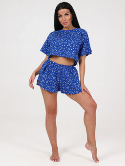 674 ПИЖАМА (шорты) (Сердечки на синем) - А-дина фото 2