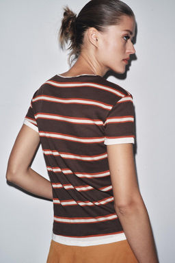 DOUBLE STRIPE T-SHIRT - Zara фото 10