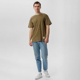 Футболка мужская MIST из вареного хлопка, зеленый, р-р XL