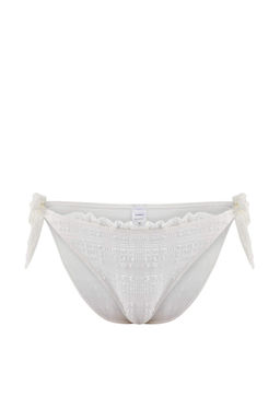 Ekru Potikareli Dokulu F?rf?rl? Regular Normal Bel Bikini Alt? TBESS22BA0074