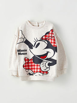 Bisiklet Yaka Uzun Kollu Minnie Mouse Bask?l? K?z Bebek Sweatshirt ve E?ofman Alt 2li Tak?m - Waikiki фото 2
