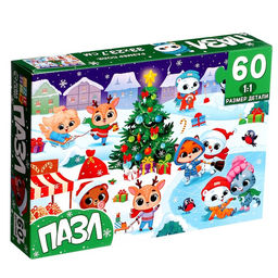 Пазл Новогодний каток, 60 элементов