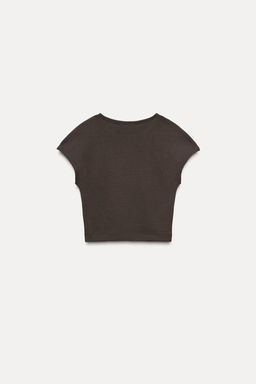 COTTON MODAL CROPPED T-SHIRT - Zara фото 18
