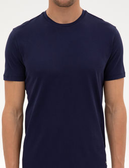 Lacivert Slim Fit Basic Ti__rt