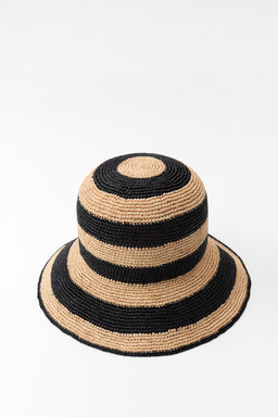 STRIPED RAFFIA HAT - Zara фото 2