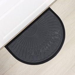 Коврик придверный Доляна Welcome, полукруглый, с окантовкой, 40×60 см, серый