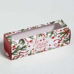 Цена за 5 шт. Коробка складная «С Новым годом!» 18×5.5×5.5 см