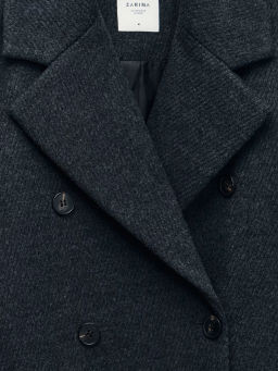 Двубортное полупальто свободного силуэта / Zarina фото 4