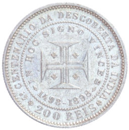 Монета 200 рейс 1898 года Португалия 400 лет Открытию Индии
