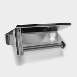 Держатель для туалетной бумаги с полочкой, 18×10×9 см, хромированный