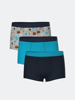Bask?l? Erkek ?ocuk Boxer 3l?